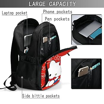 新品　ハローキティ　収納　リュック　ノートパソコン　コラボ　レディース　ブラック Amazon.co.jp: ハローキティ リュック メンズ ビジネスリュック